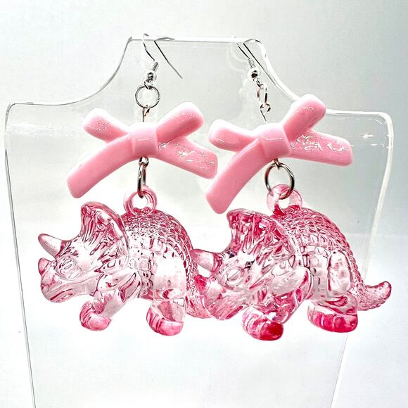 Dinosaur Earrings - Triceratops Earrings - Dino Accessories - Jurassic Park Ear - Picture 9 of 11